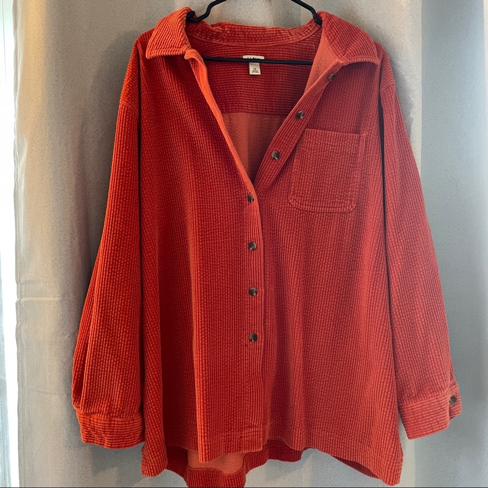 Vintage L.L. Bean Corduroy Button Down Shirt Jacket Shacket